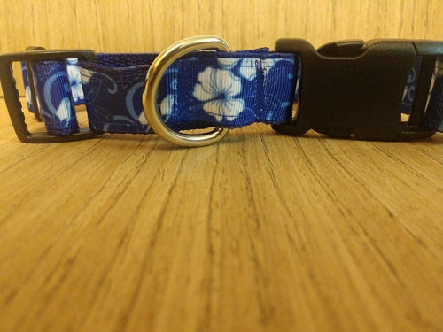 Martingale Collars - Blue Hawaiian Flowers