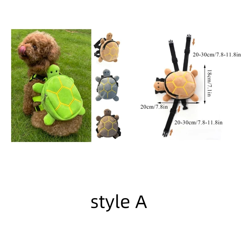 Cute Creative Pet Dog Backpacks Turtle Shape Convenient Pet Backpacks