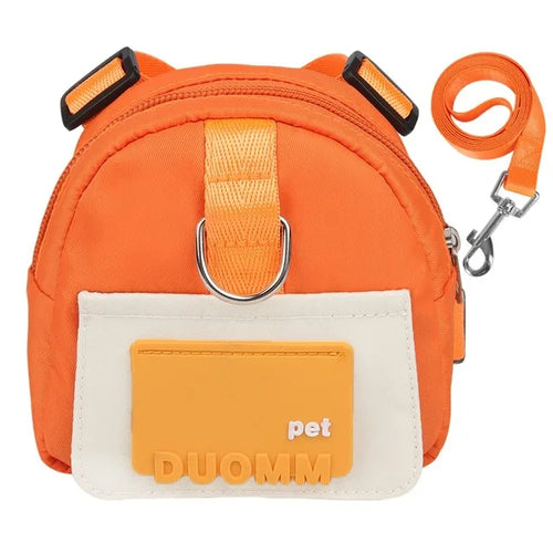 Pet Backpack With Harness Collar Outdoor Travel Portable Dog Training