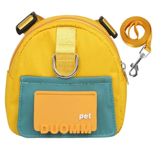 Pet Backpack With Harness Collar Outdoor Travel Portable Dog Training