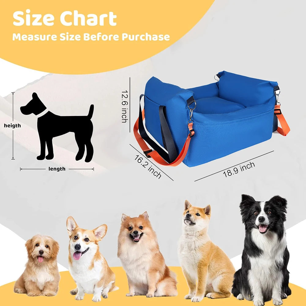 Dog Car Seat for Small Dogs Fully Detachable and Washable Pet Dog Car