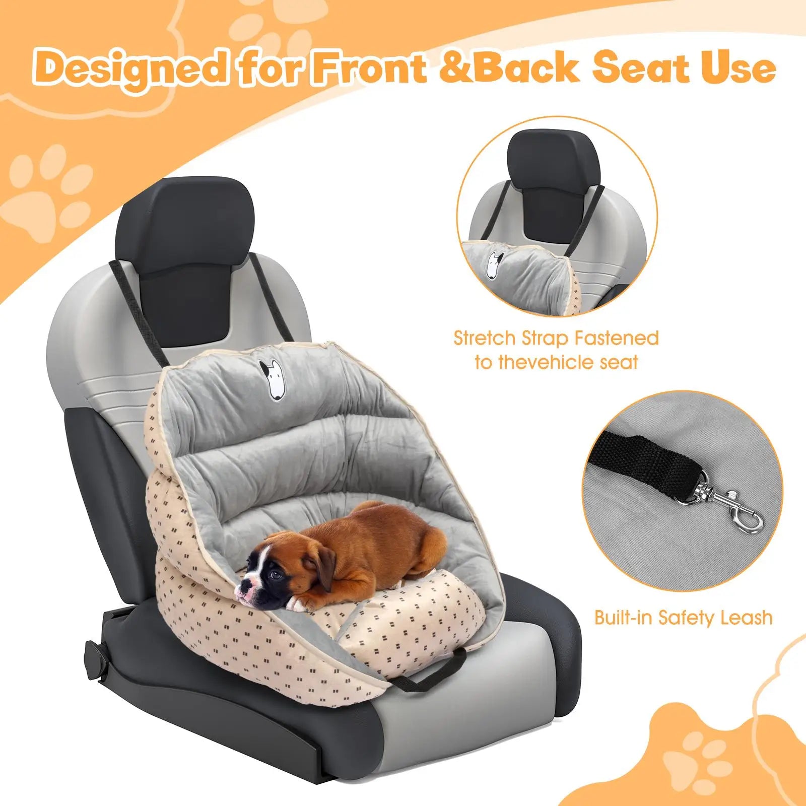 Pet Car Seat Durable Puppy Car Seat for Small Dogs Large Cats Kitty