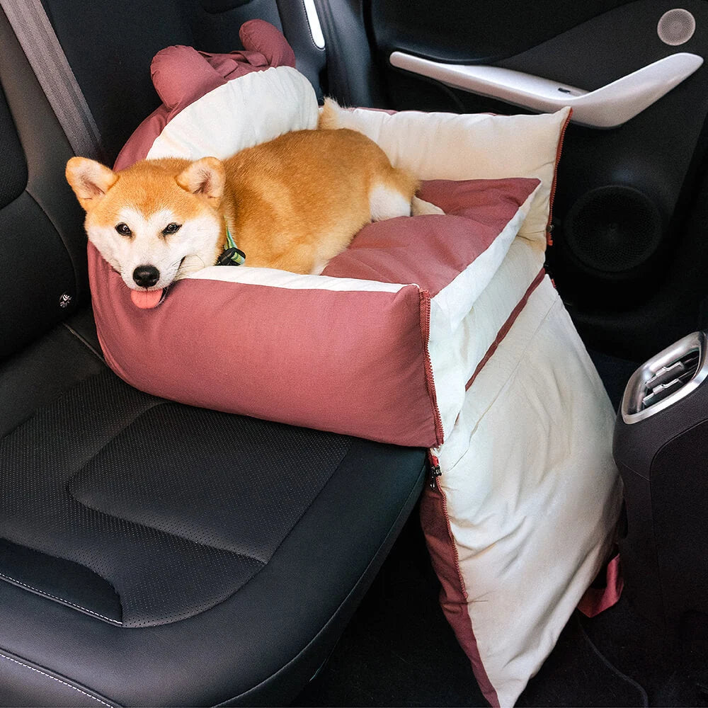 Portable Dog Car SUV Seat Puppy Bed with Adjustable Fixed Strap