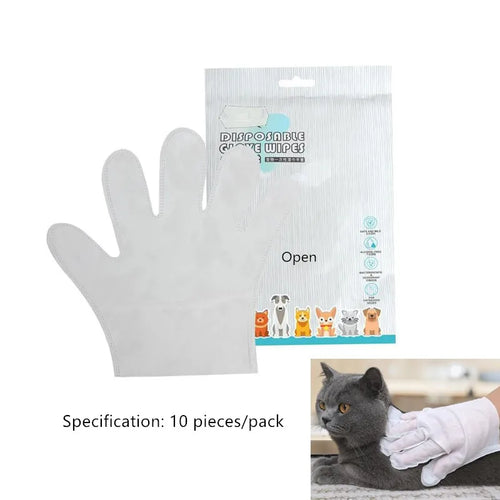 Pet Disposable Wipes Gloves for Dogs and Cats