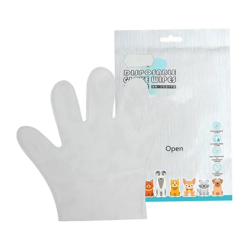 Pet Disposable Wipes Gloves for Dogs and Cats