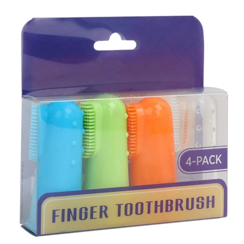 4PCS Pet Dog Finger Toothbrush for Travel Use Teeth Cleaning Tool