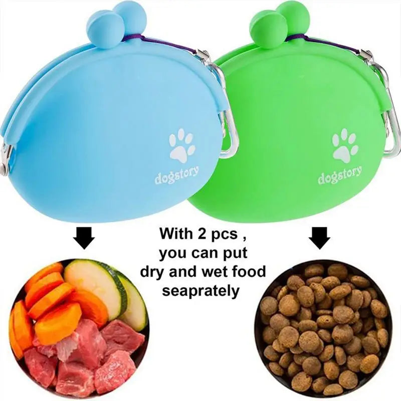 Dog Treat Pouch Safe Silicone Puppy Training Bag for Carrying Kibble