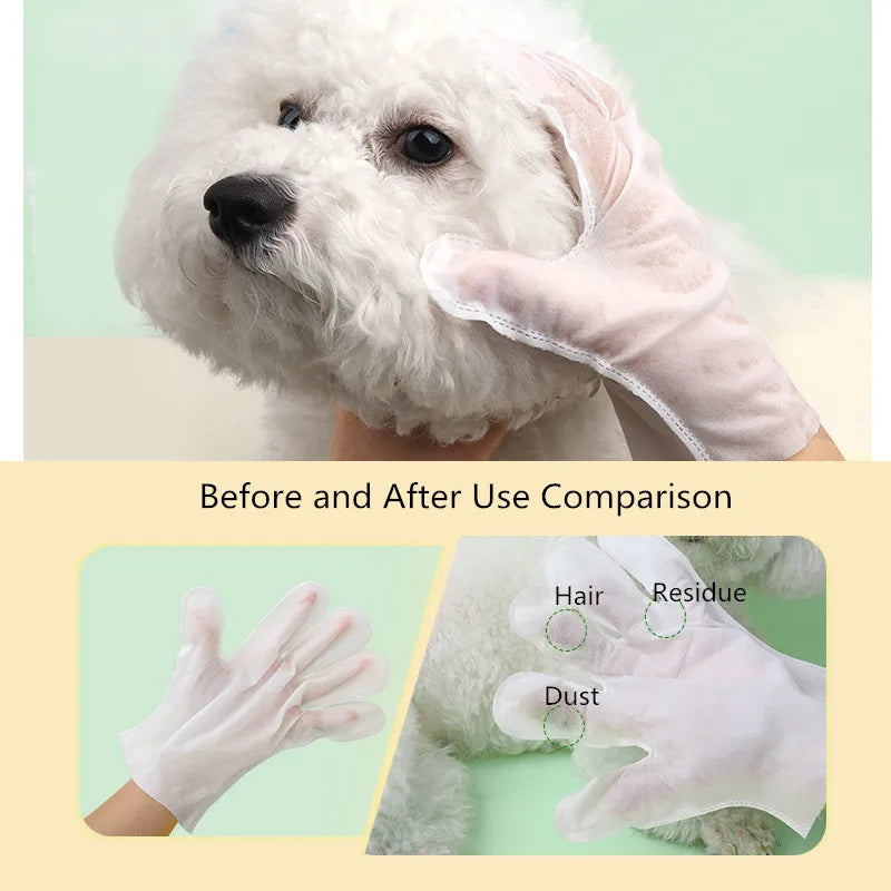 Pet Disposable Wipes Gloves for Dogs and Cats