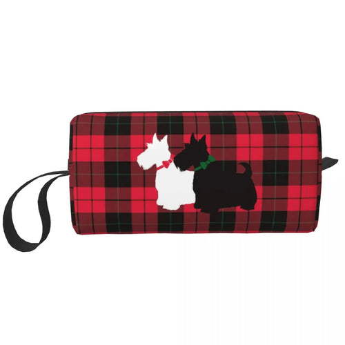 Custom Tartan Scottie Designed Dopp Kit/ Pouch for Doggie Travel