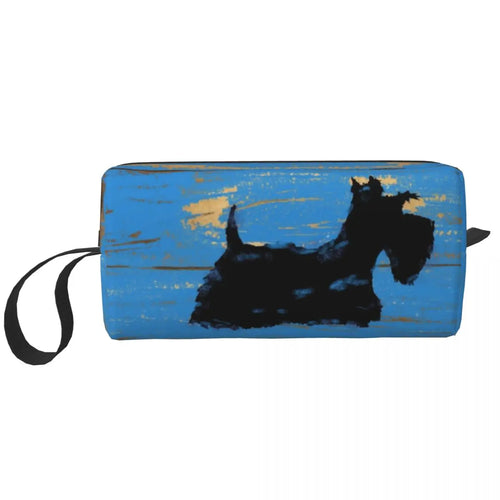 Custom Tartan Scottie Designed Dopp Kit/ Pouch for Doggie Travel