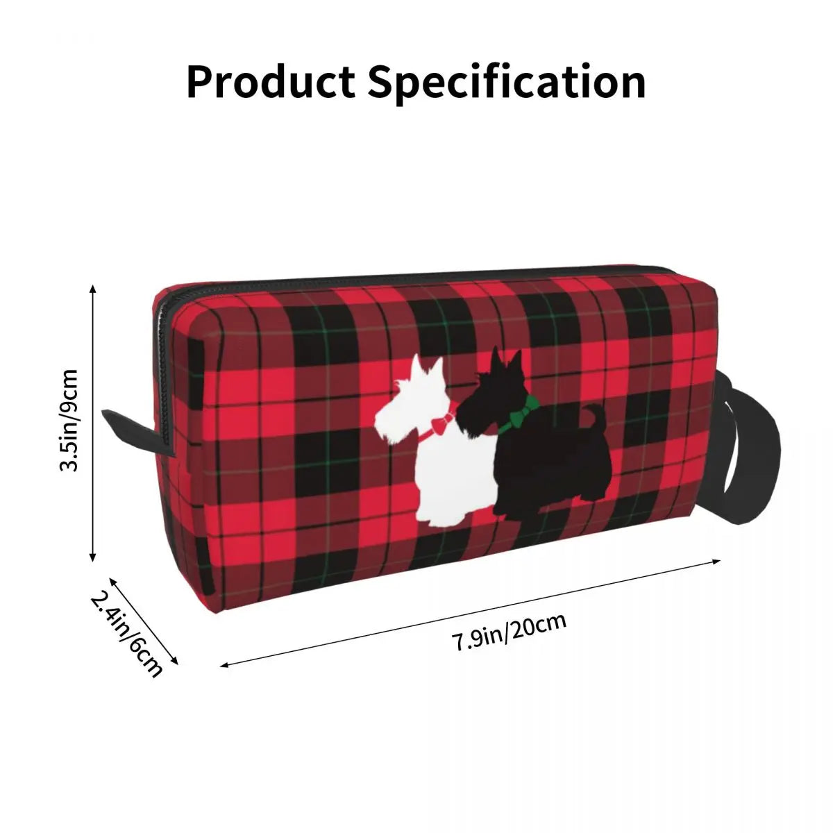 Custom Tartan Scottie Designed Dopp Kit/ Pouch for Doggie Travel