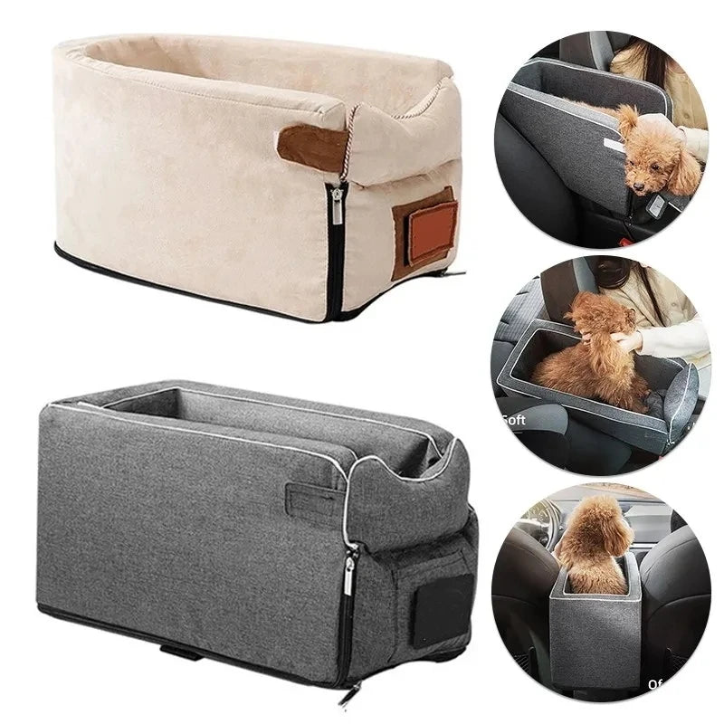 Car Central Dog Seat Bed Portable Small Dogs and Cats Carrier Safety