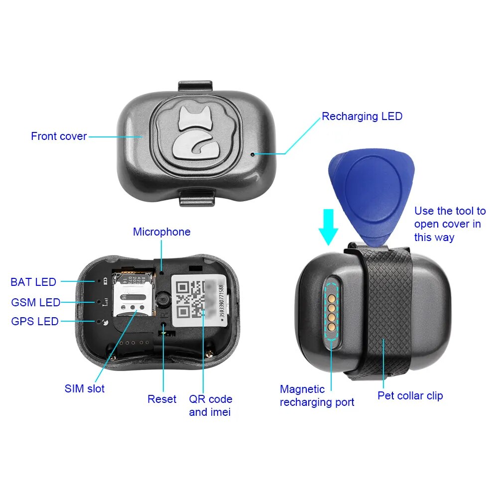 GPS Tracker For Dogs and Locator Waterproof Anti-Lost Device Smart