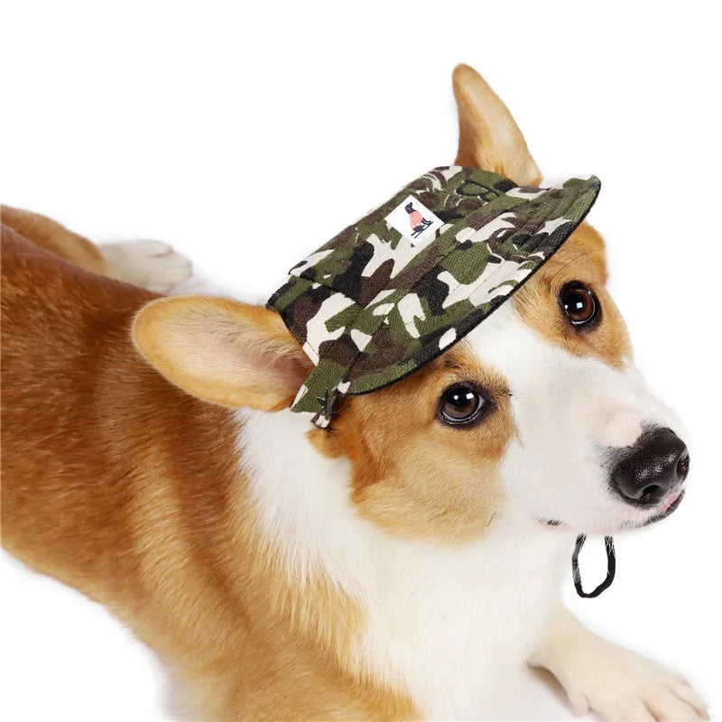 Pet Hat Dog Baseball Cap with Ear Holes Adjustable Puppy Cat Canvas