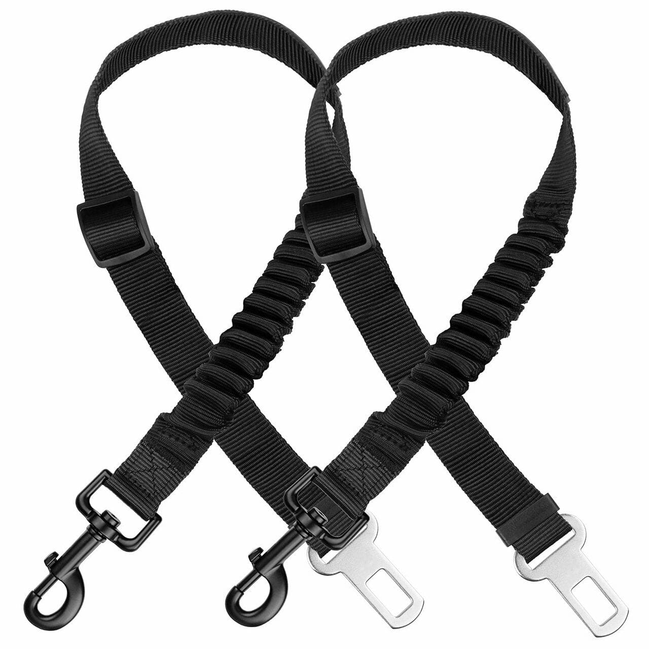 2 Pack Adjustable Dog Harness For Car Seatbelt Connector Restrain